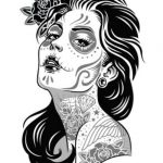 catrinas diseños bocetos tatuajes 23 » 50 Diseños de Catrinas y Bocetos de Tatuajes de Calaveras Mexicanas 29