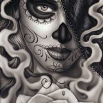 catrinas diseños bocetos tatuajes 3 » 50 Diseños de Catrinas y Bocetos de Tatuajes de Calaveras Mexicanas 12