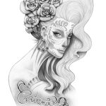 catrinas diseños bocetos tatuajes 43 » 50 Diseños de Catrinas y Bocetos de Tatuajes de Calaveras Mexicanas 48
